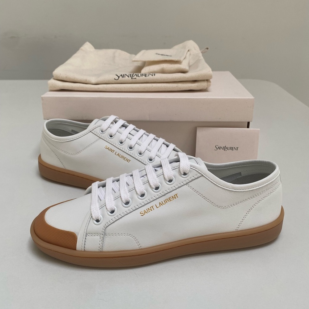 Saint Laurent YSL Gym Sneaker in Blanc Optique White sz 38 New in Box